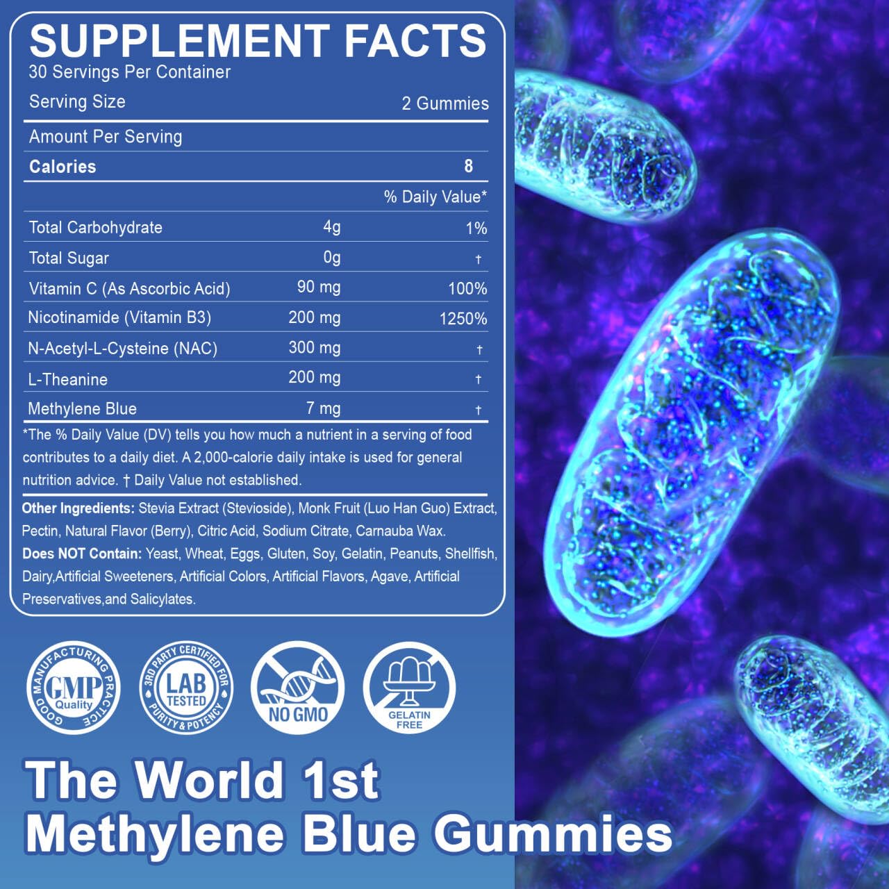 Gommes bleues LILICARE, soutien énergie et performance cognitive.