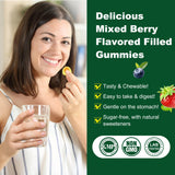 LILICARE: gommes fruits rouges sans sucre, goût agréable pour adultes et enfants.