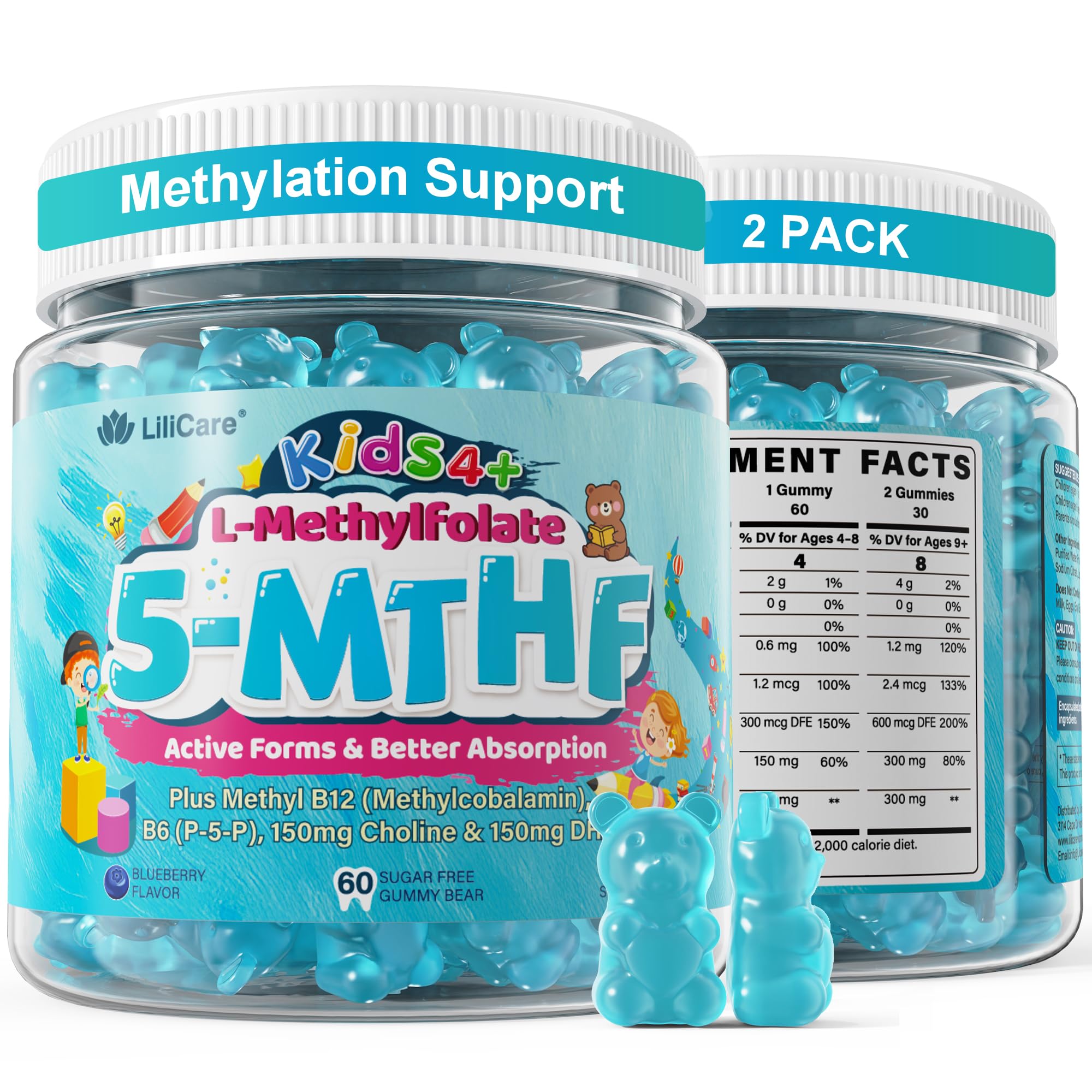 Gomme LILICARE LMethylfolate dans la boîte, support potentiel pour l'attention quotidienne.