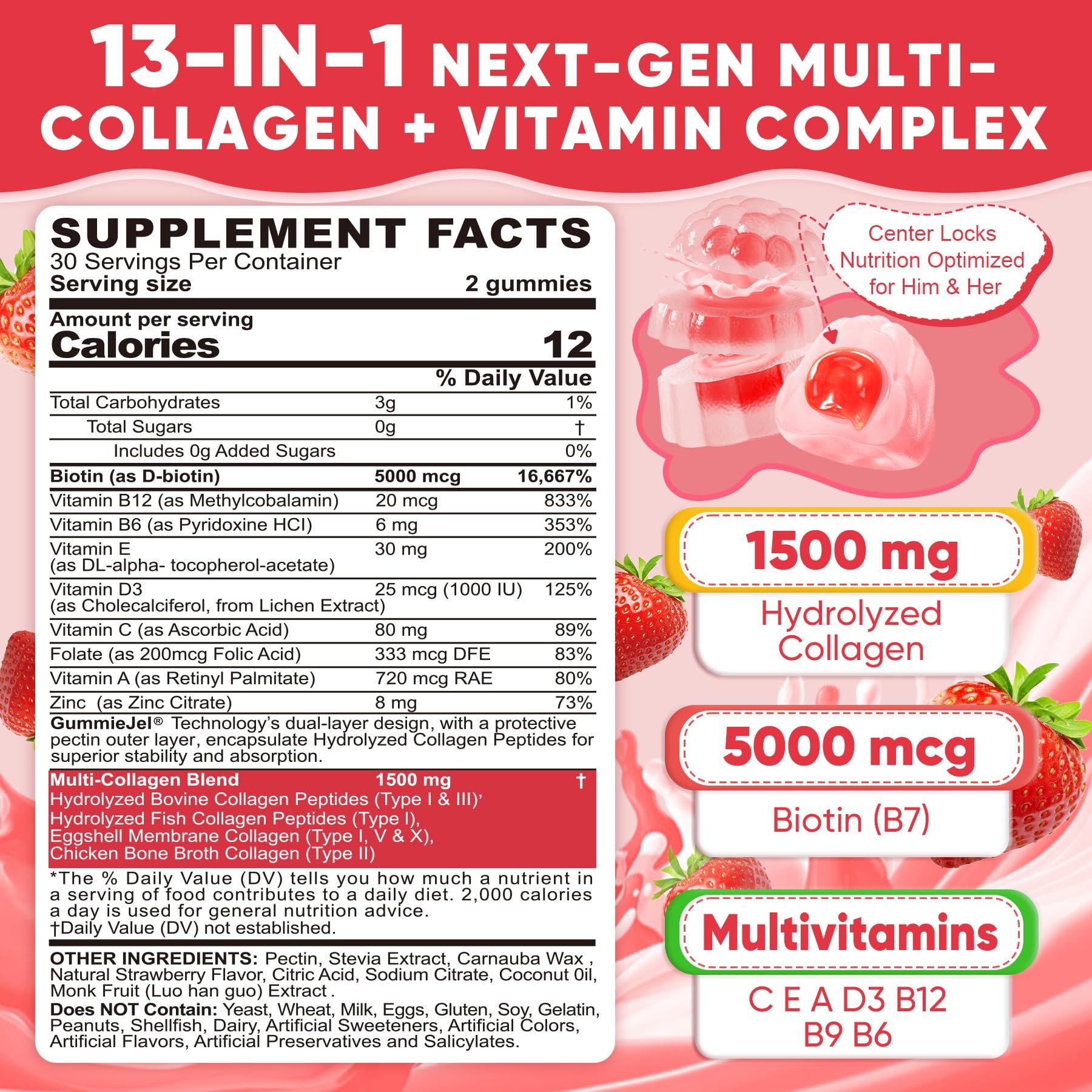 Gummies LILICARE remplissage liquide intérieur, absorption rapide et pratique.