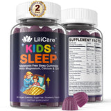 Gommes LILICARE pour enfants, bouteille visible, favorise un rituel nocturne apaisant.