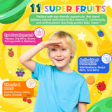 Ingrédients naturels LILICARE – spiruline et fruits, riches en nutriments.