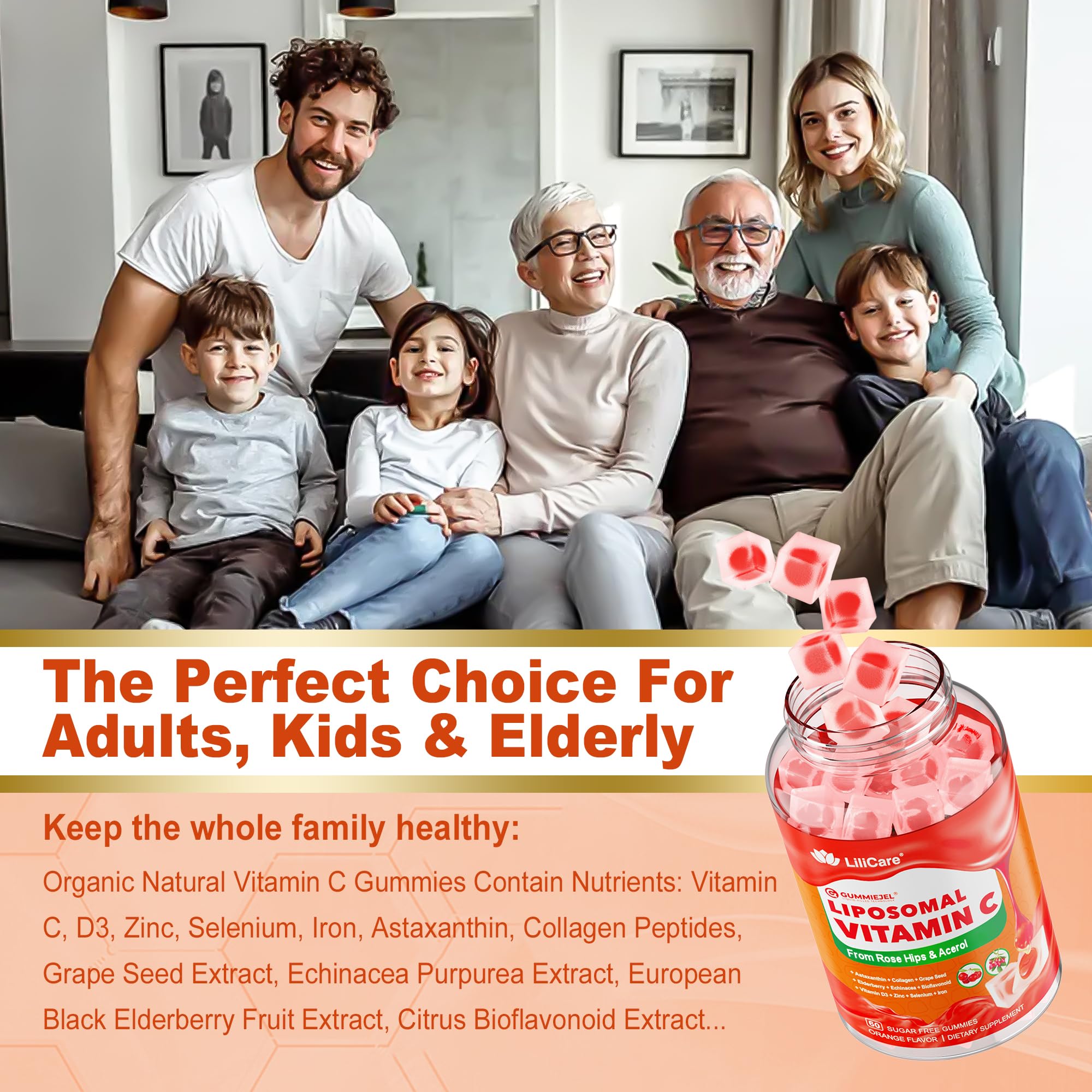 Goût orange naturel et pratique, idéal pour adultes et enfants (9+).