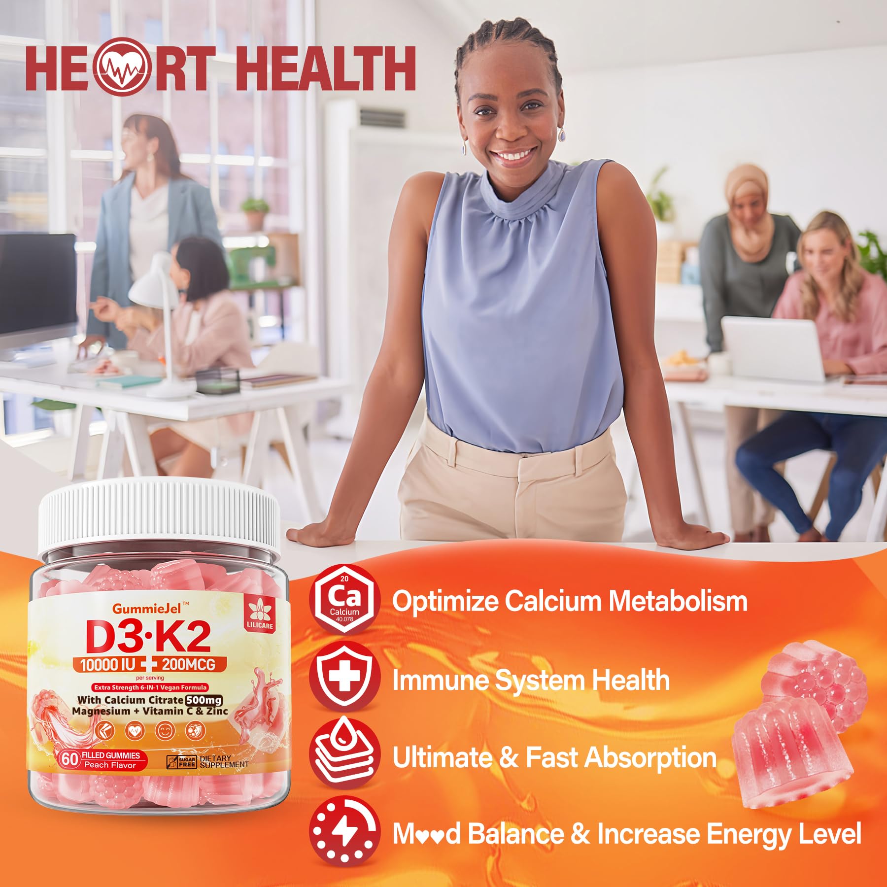 LILICARE texture pêche naturelle dans une gomme gourmande.
