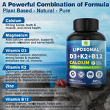 Vitamine D3 5000 UI et K2 vegan LILICARE, soutien potentiel du métabolisme.