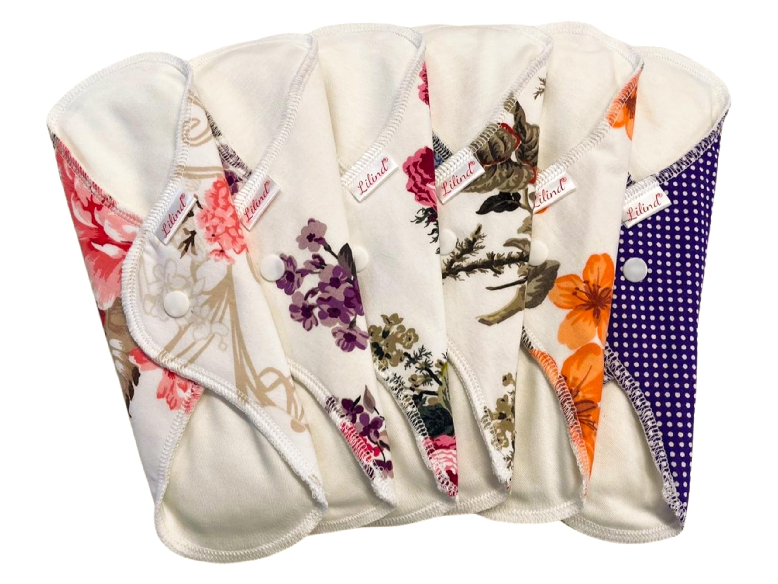 Lilind 6-pack serviettes coton 9 pouces, confort quotidien et réutilisables