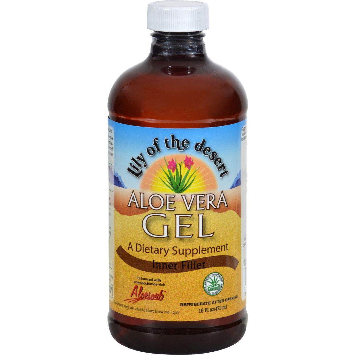 Gel Lily of the Desert Aloe Vera, bouteille 16 oz, soutien bien-être quotidien potentiel.