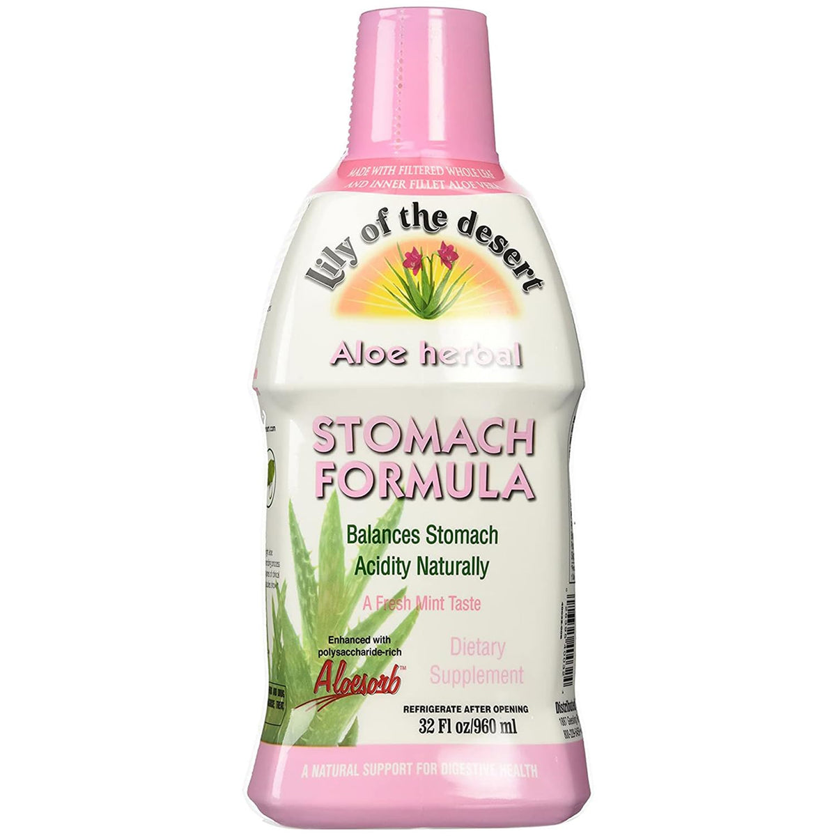 Lily Of The Desert Estomac Formule – bouteille: douceur naturelle pour le confort digestif.