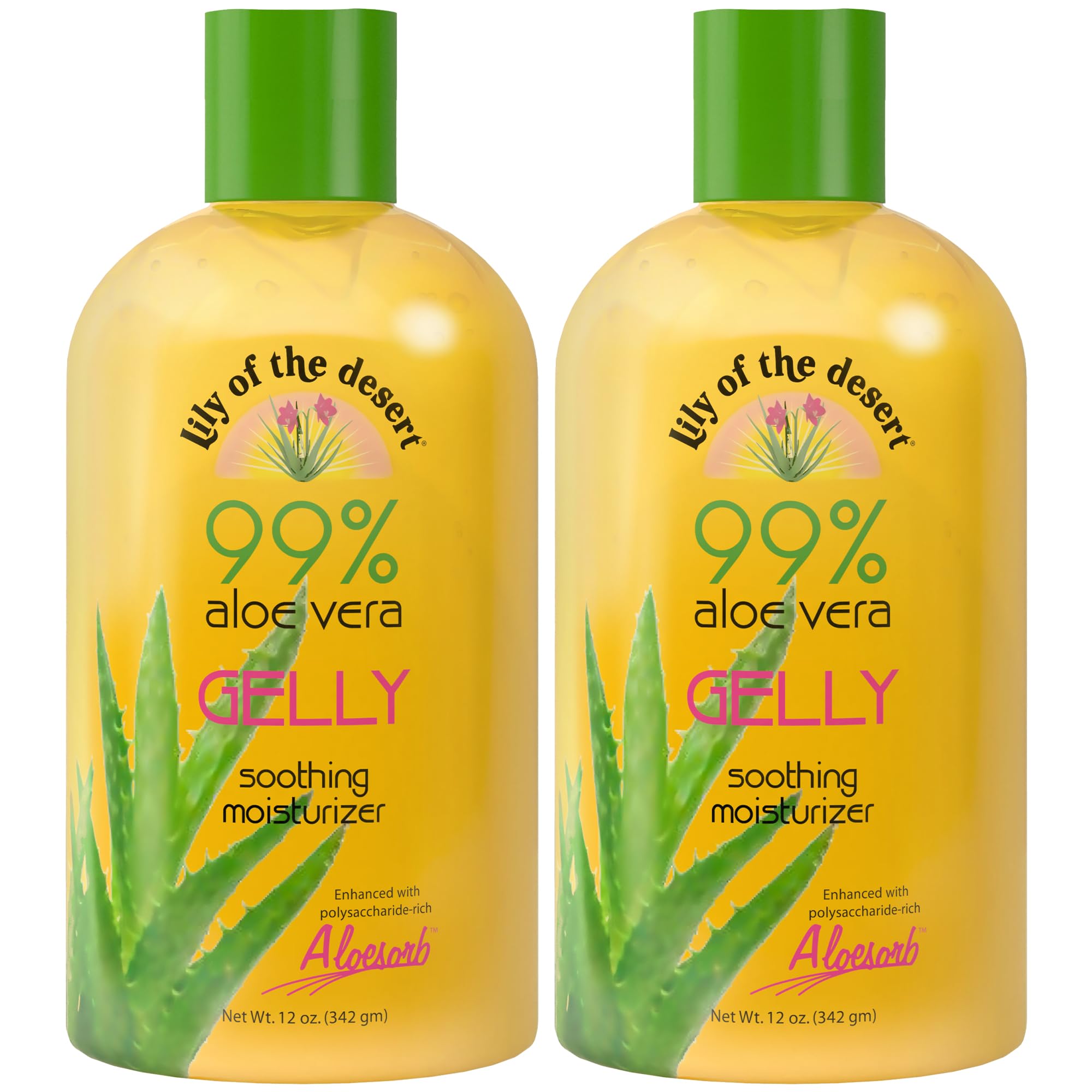 Flacon Lily Of The Desert Gelly de 355 ml, hydratation naturelle sur la peau.