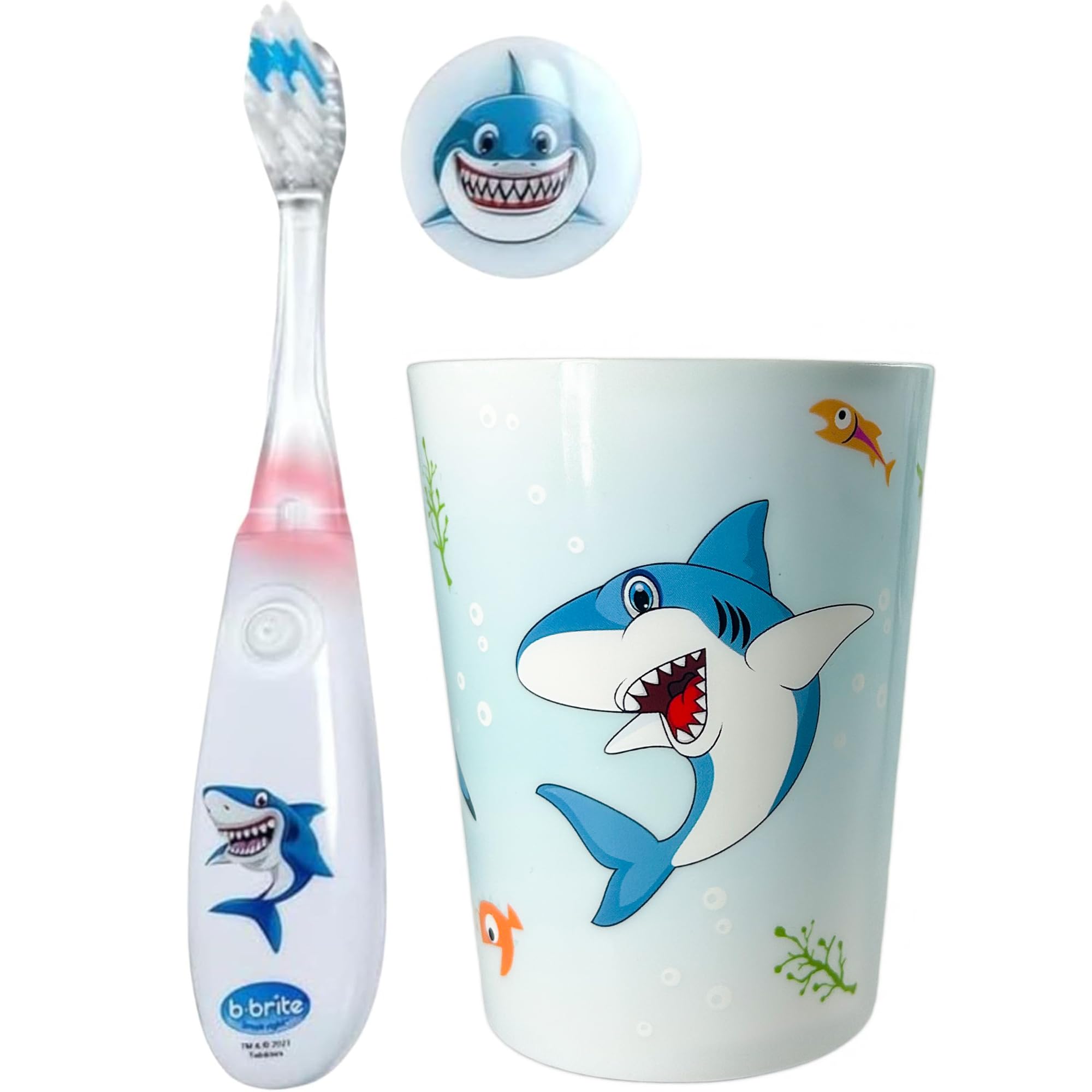 Design requin ludique Lily's Home qui rend le brossage amusant.