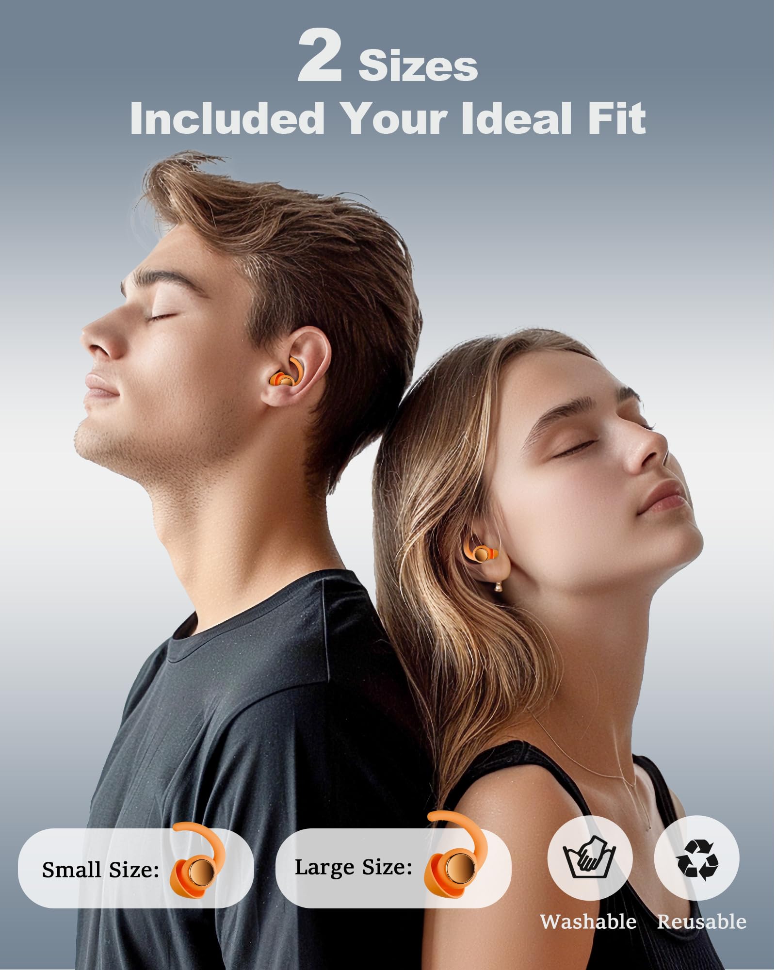 LIMEHO bouchons d oreilles deux tailles pour tous les conduits auditifs.