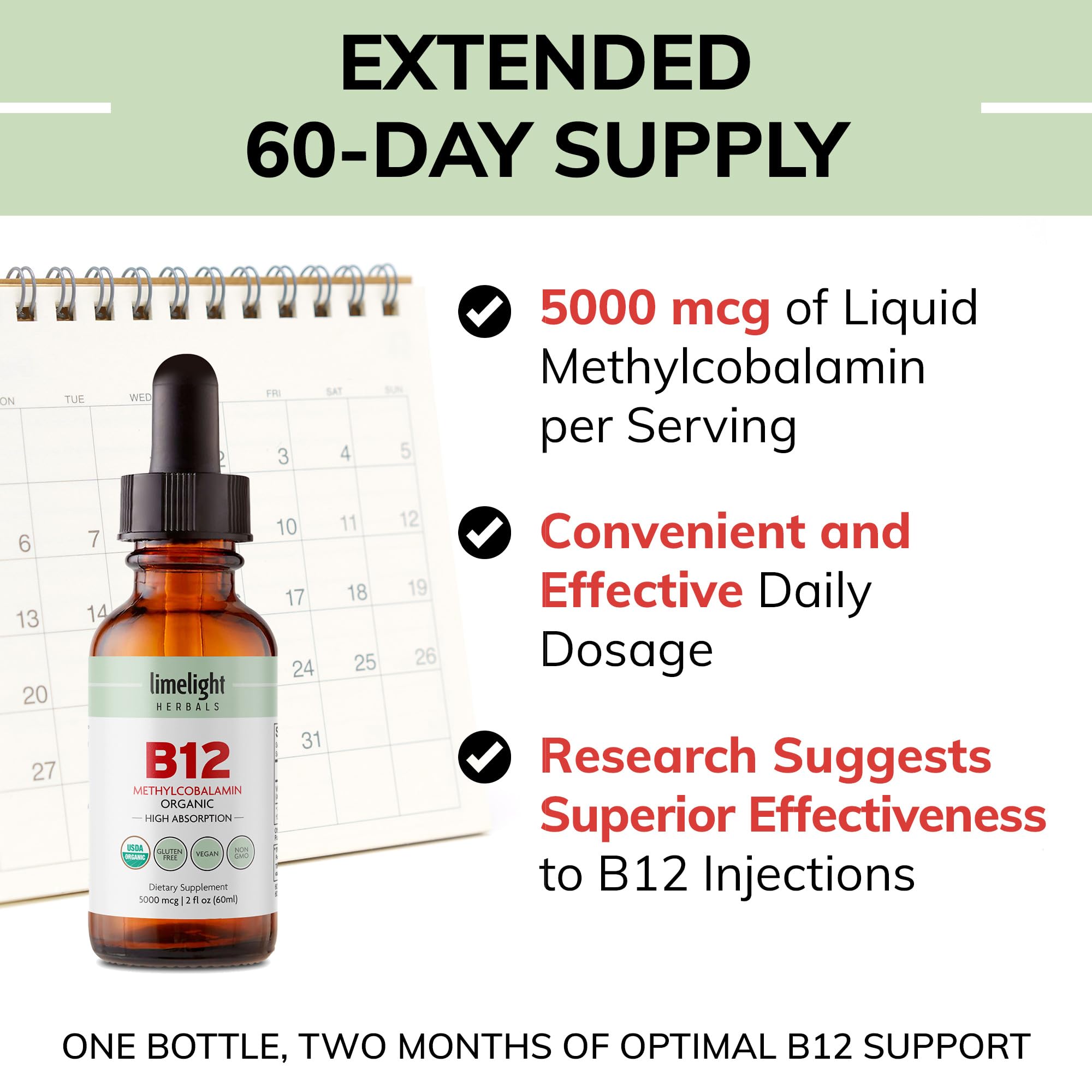 LIMELIGHT HERBALS B12 – produit vegan sans additifs et sans gluten.