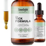 Limelight Herbals Formule anti-tiques liquide, bouteille: soutien immunitaire possible après exposition.