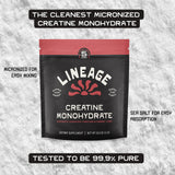 Lineage Provisions créatine micronisée dans l’eau, dissolution rapide.