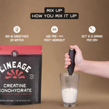 Lineage Provisions créatine micronisée dans une boisson, goût neutre.