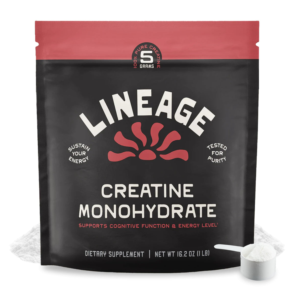 Lineage Provisions créatine micronisée avec sel de mer en bouteille, mélange facile.