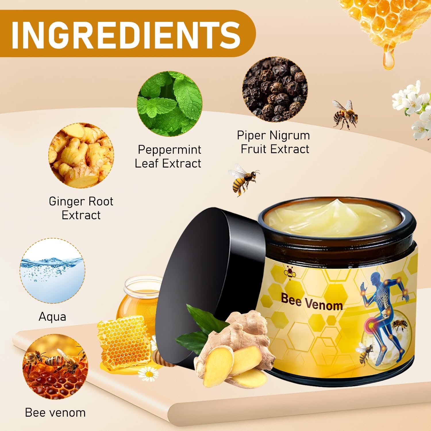 LinTsing Crème Venin d’Abeille – mains, soin léger et non gras.