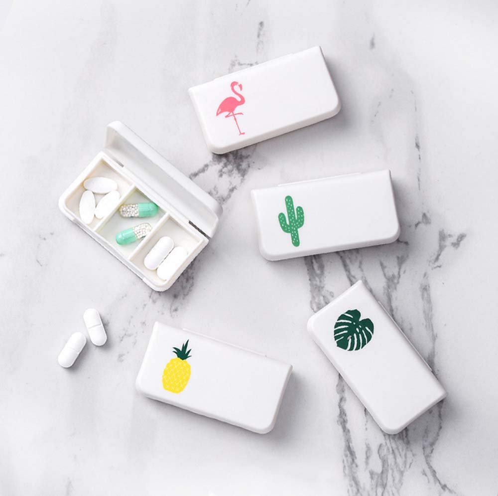 LINXI boite pilules quatre compartiments, rangement sûr et discret pour voyage