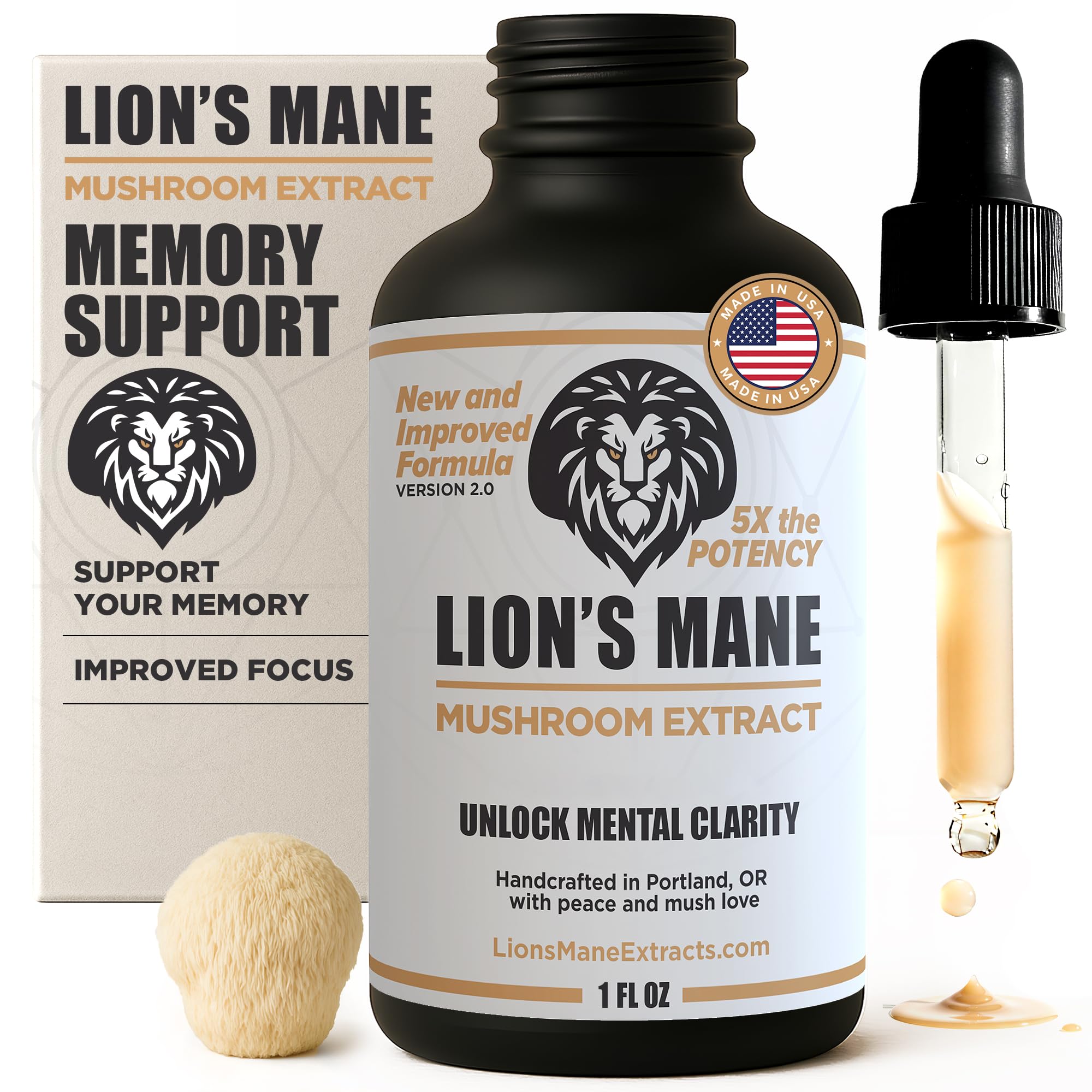 LionsManeExtracts concentration-bouteille : soutien à l'attention.