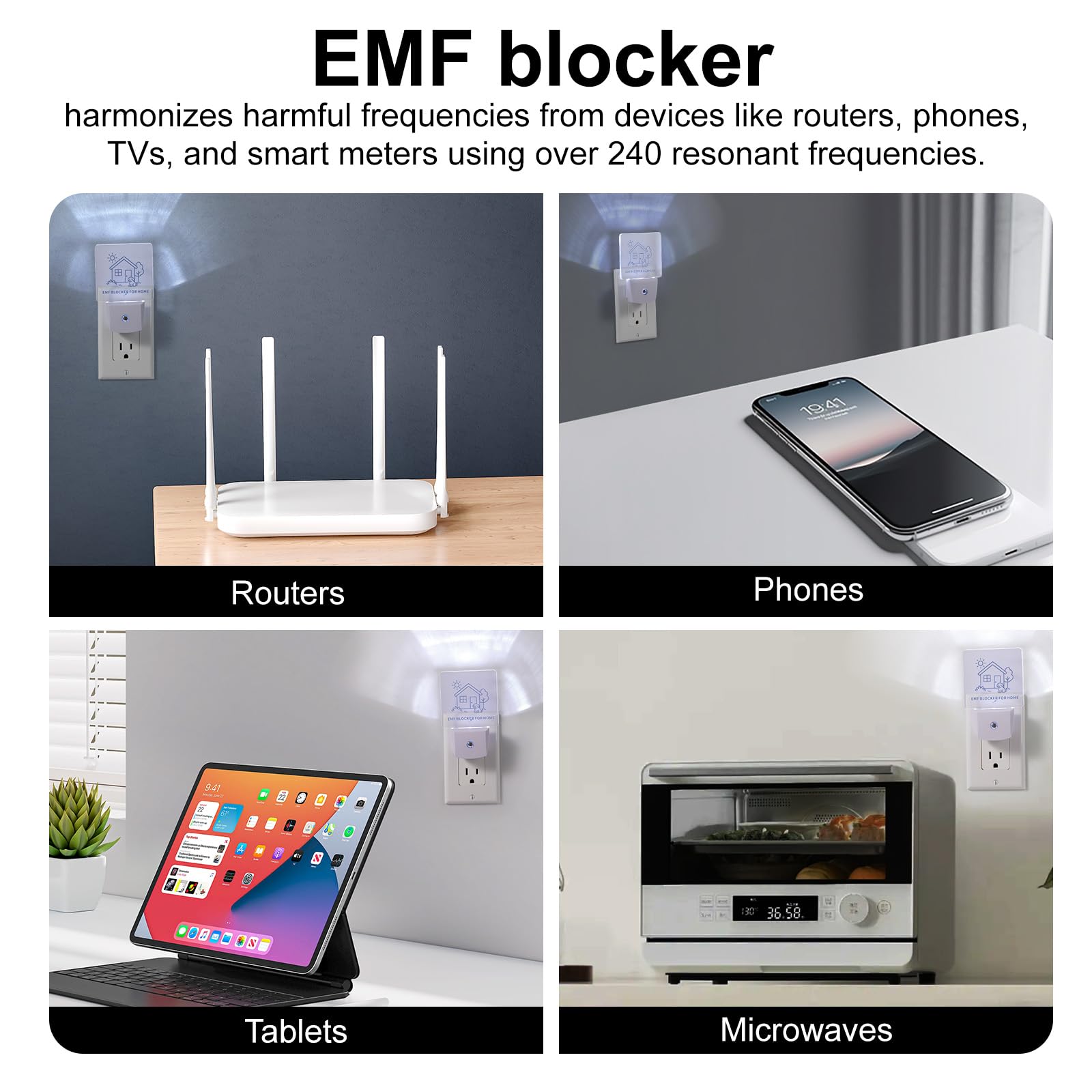 Liovsiso EMF Blocker prêt pour voyage, compatible 110V et 220V.