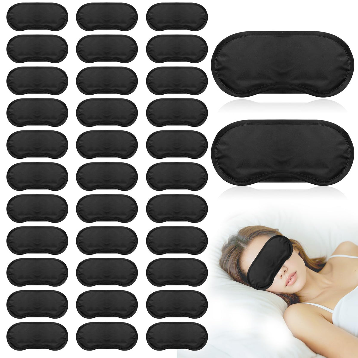 Lipetol masque yeux noir, ensemble de 40 pièces pour sommeil et jeux d'équipe.