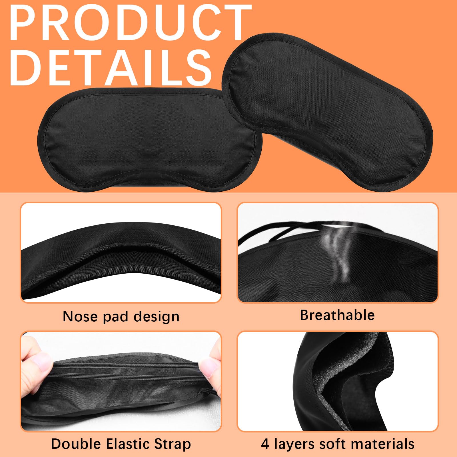 Lipetol masque yeux avec sangle réglable double pour un ajustement sûr.