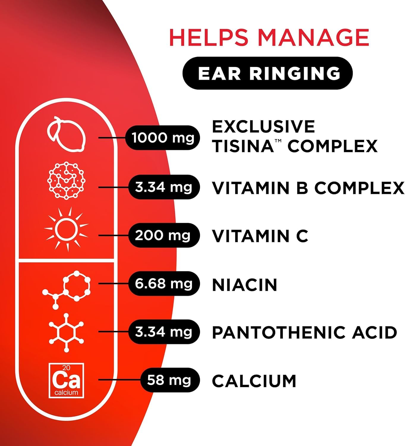 Lipo-Flavonoid: emballage informatif montrant le soutien auditif.