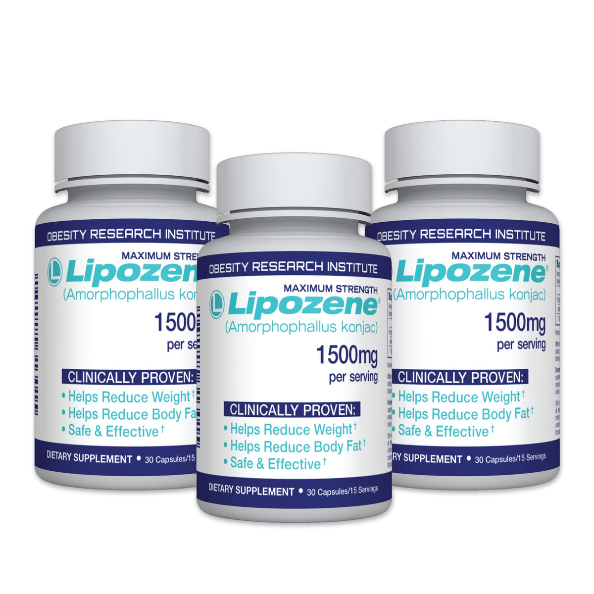 Lipozene - bouteille équilibre, suggérant contrôle de l'appétit.