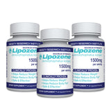 Lipozene - bouteille équilibre, suggérant contrôle de l'appétit.