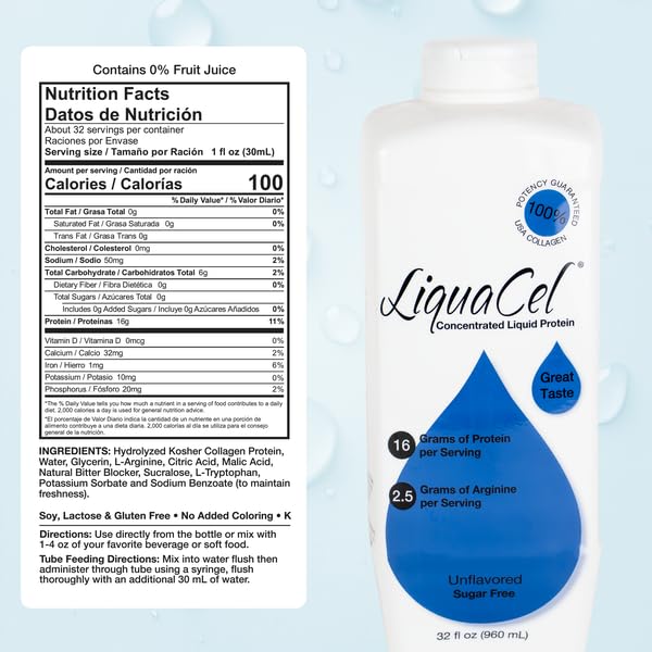 LiquaCel-bouteille-sans-saveur-proteine-liquide, dose flexible pour boissons et repas.
