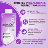 LiquaCel plan rapproché sur la composition collagène et arginine, source d'acides aminés.