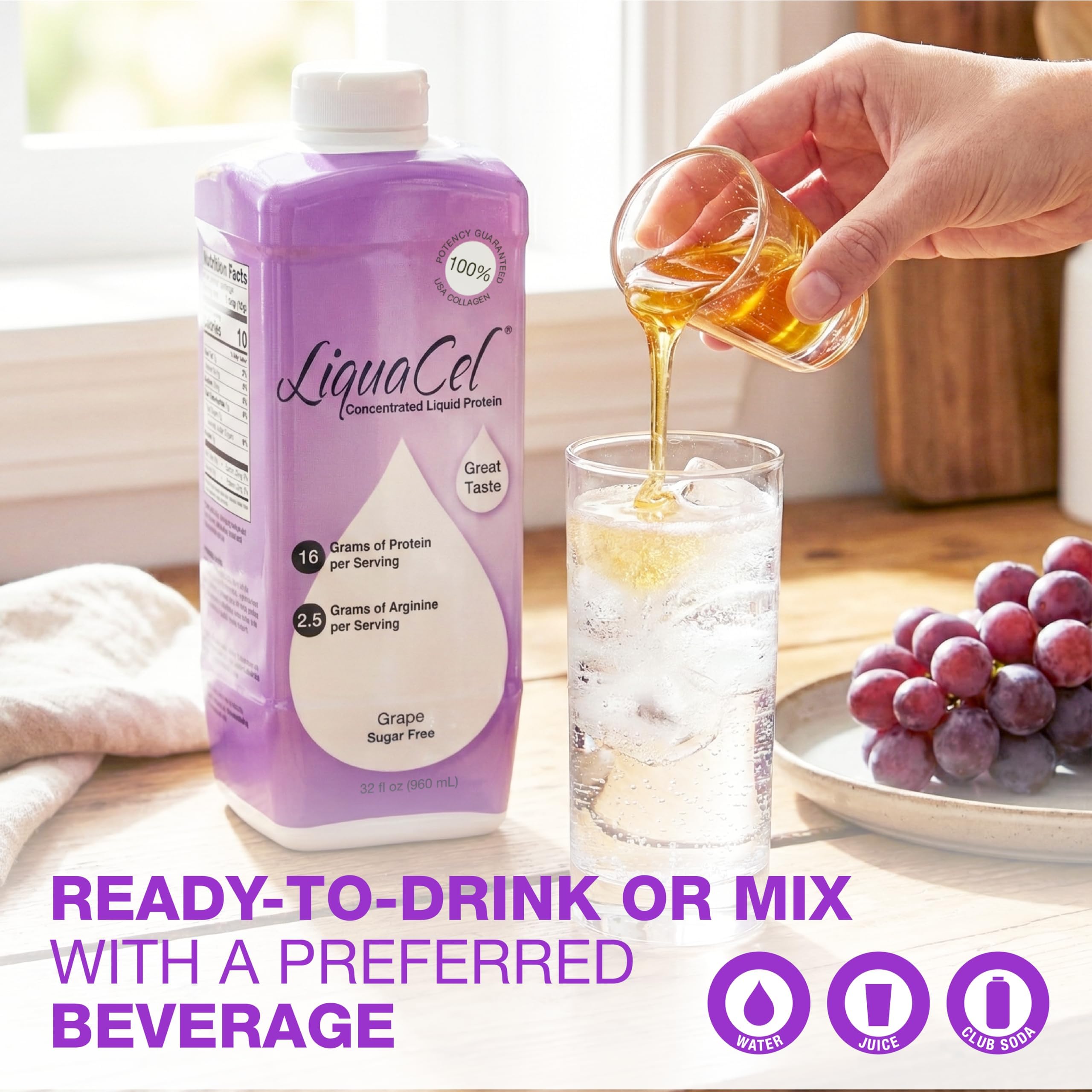 LiquaCel produit sans sucre et sans gluten, adapté à certains régimes.