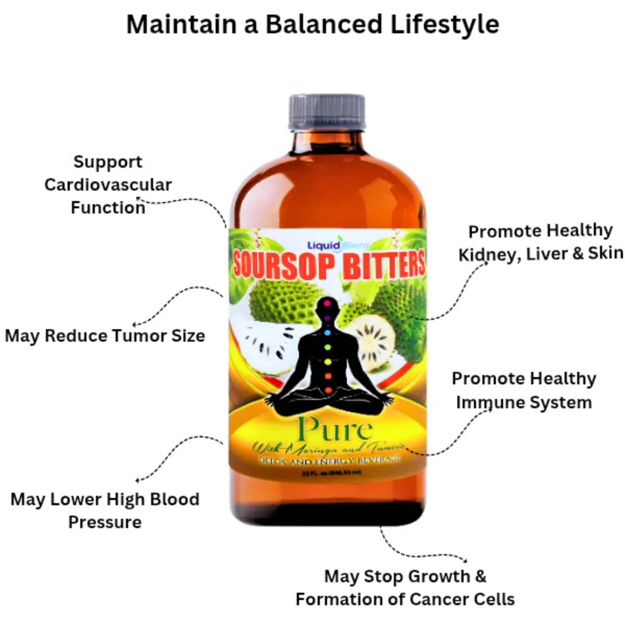 Liquid Blenz moringa-feuilles – feuilles visibles évoquant les nutriments naturels.