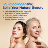 Liquid Collagen Stix verre-dose quotidienne: absorption facilitée et routine beauté pratique.