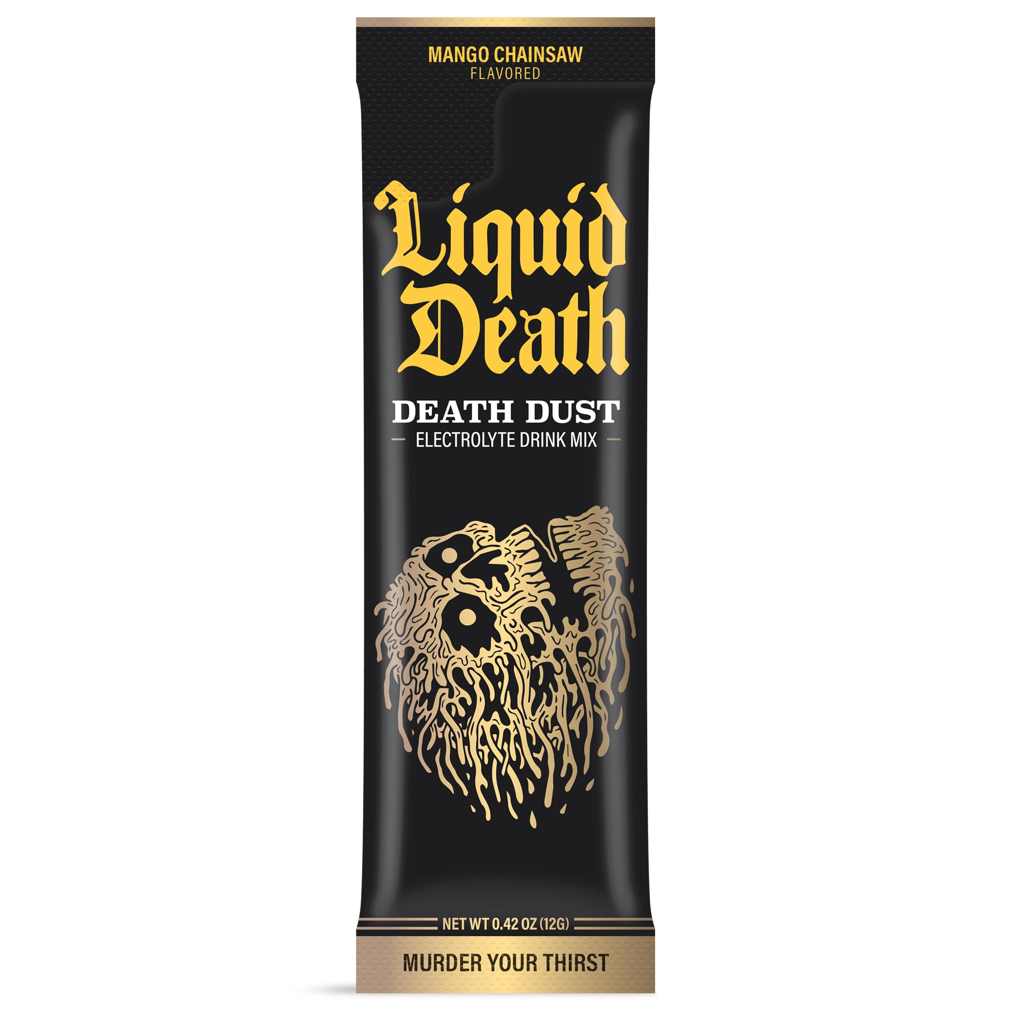 Versement du Death Dust mangue dans l'eau, mélange homogène et goût fruité.