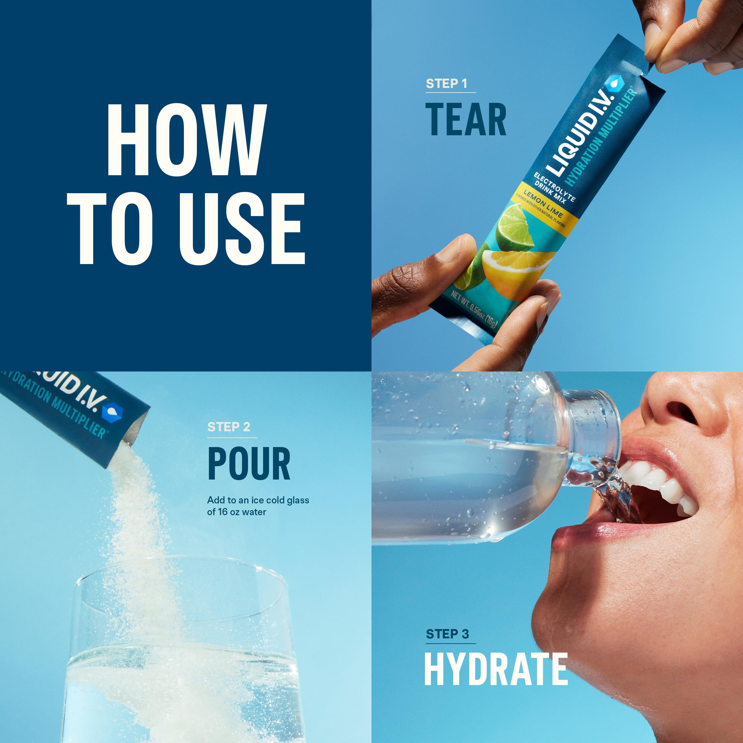 Usage quotidien Liquid I.V. Hydration Multiplier prêt à être consommé après l entraîneur.