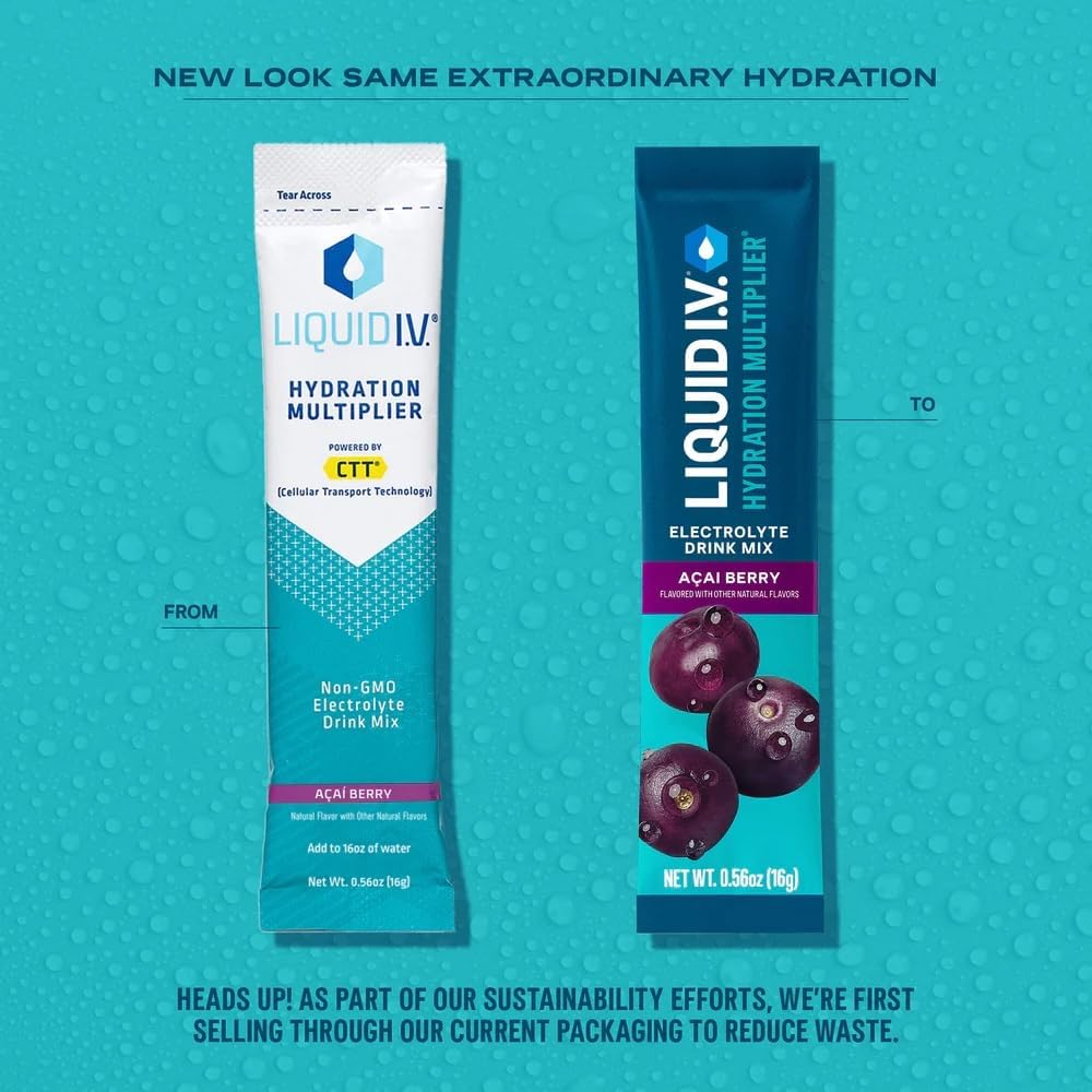 Liquid I.V mélange d'électrolytes acai pour hydratation quotidienne.