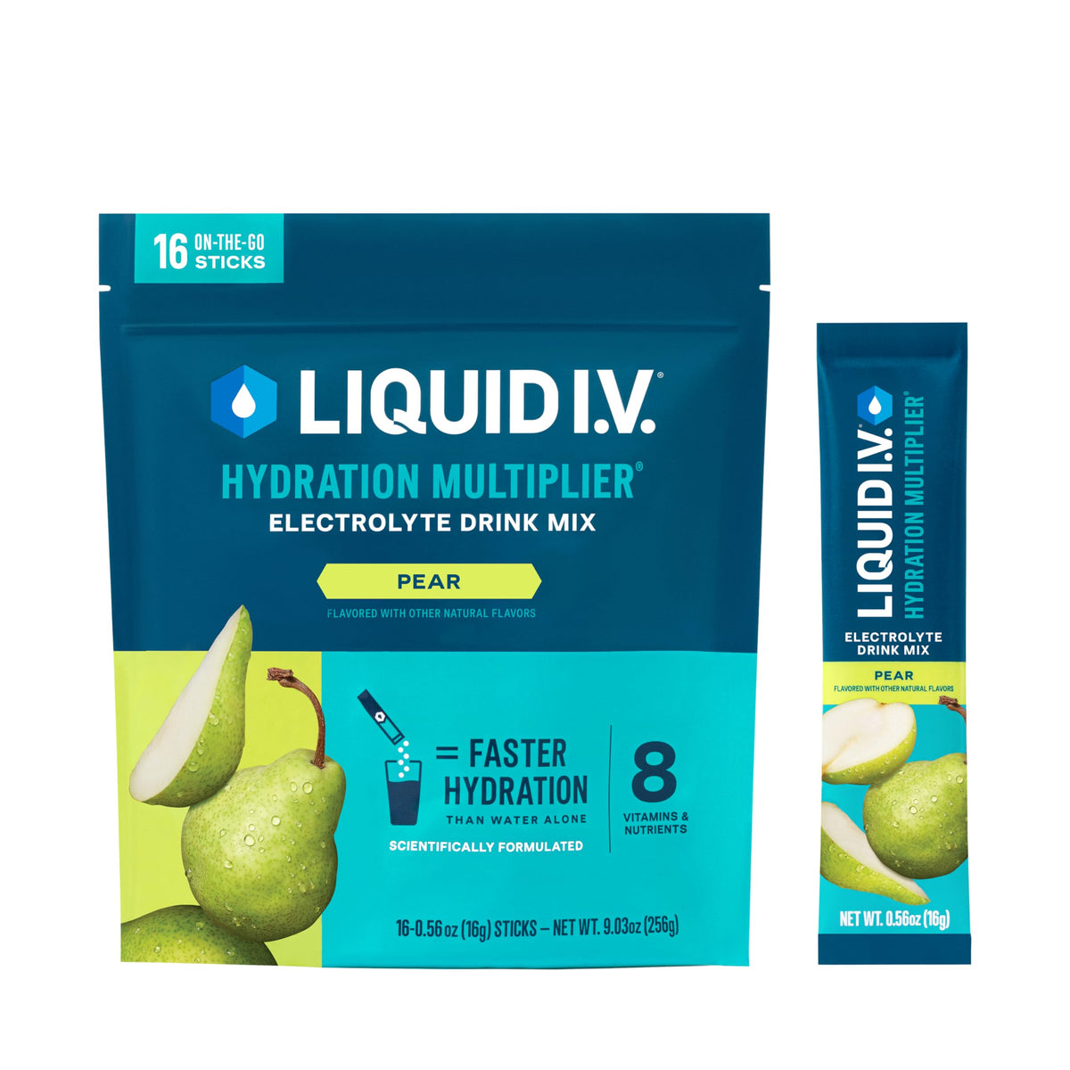 Liquid I.V. Poire – sachet individuel prêt à mélanger pour hydratation rapide