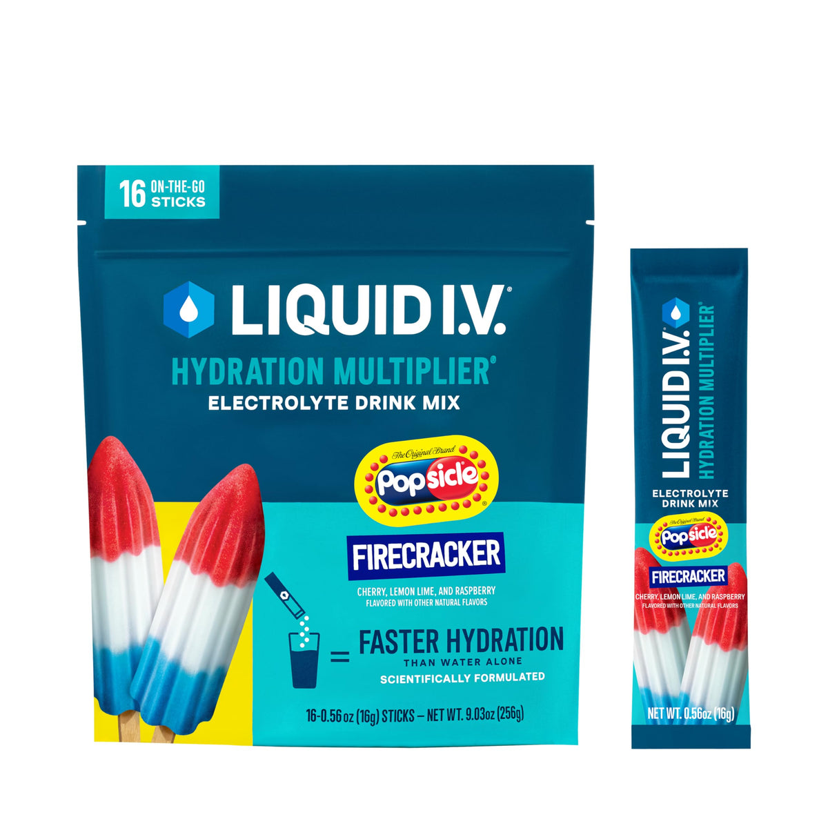 Liquid I.V. Hydration Multiplier – sachet hydratation Popsicle Firecracker, pratique après l'entraînement.