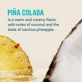 Mélange Piña Colada dans 473 ml d'eau, boisson rafraîchissante en verre.