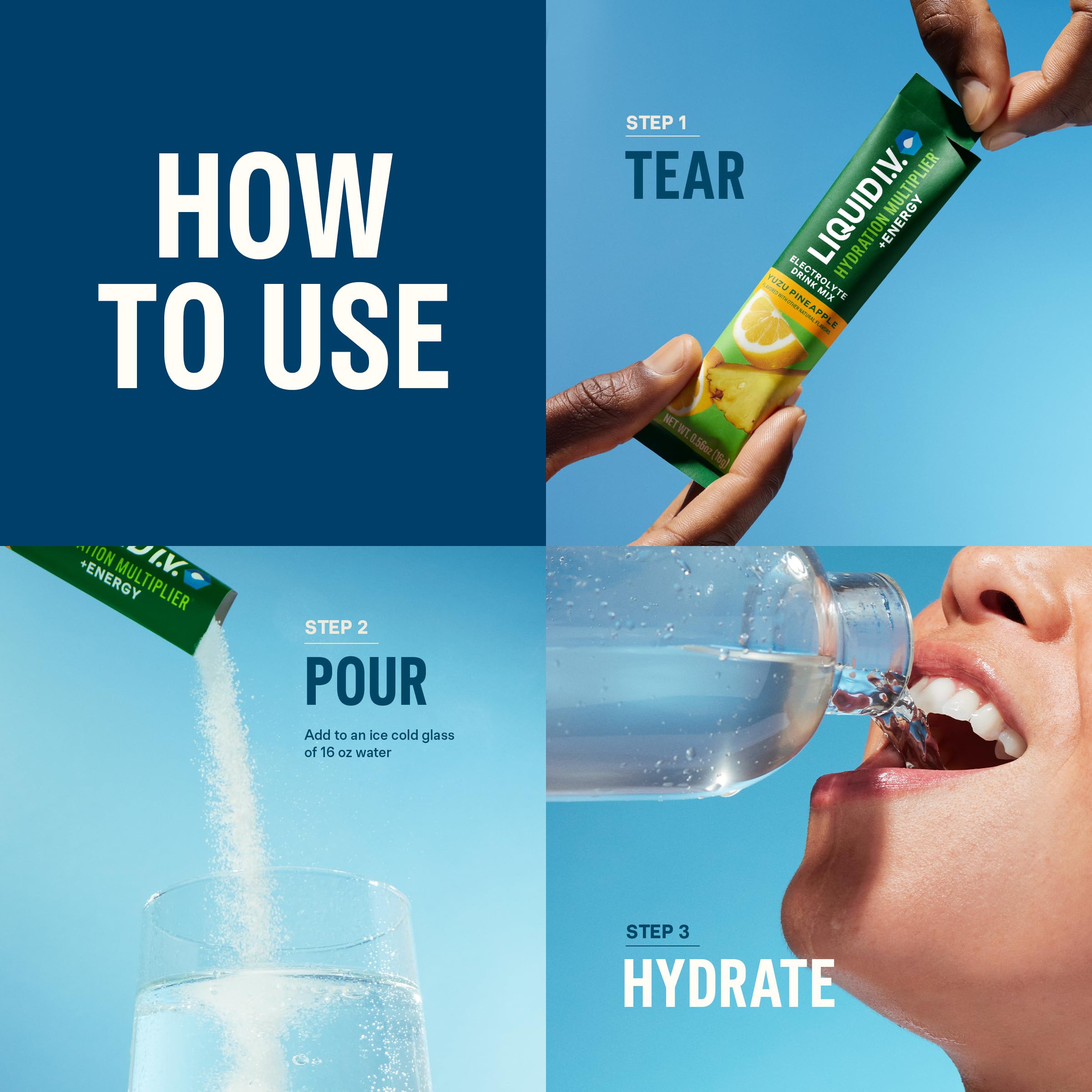 Liquid I.V. Formule hydration LIV Hydrascience avec électrolytes et nutriments
