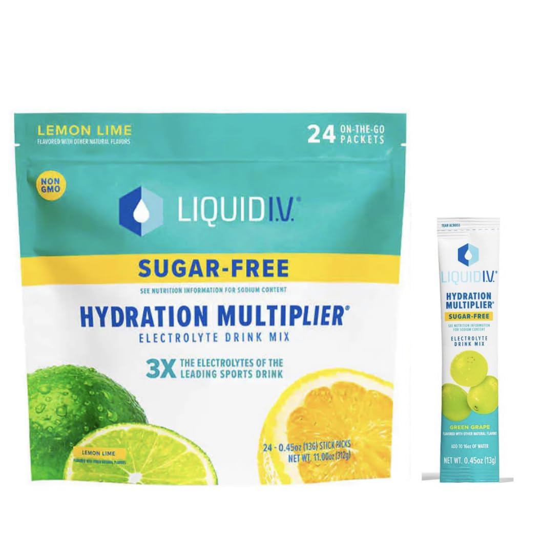 Liquid I.V. Hydratation sans sucre citron-lime – sachet pratique pour le sport et les voyages.