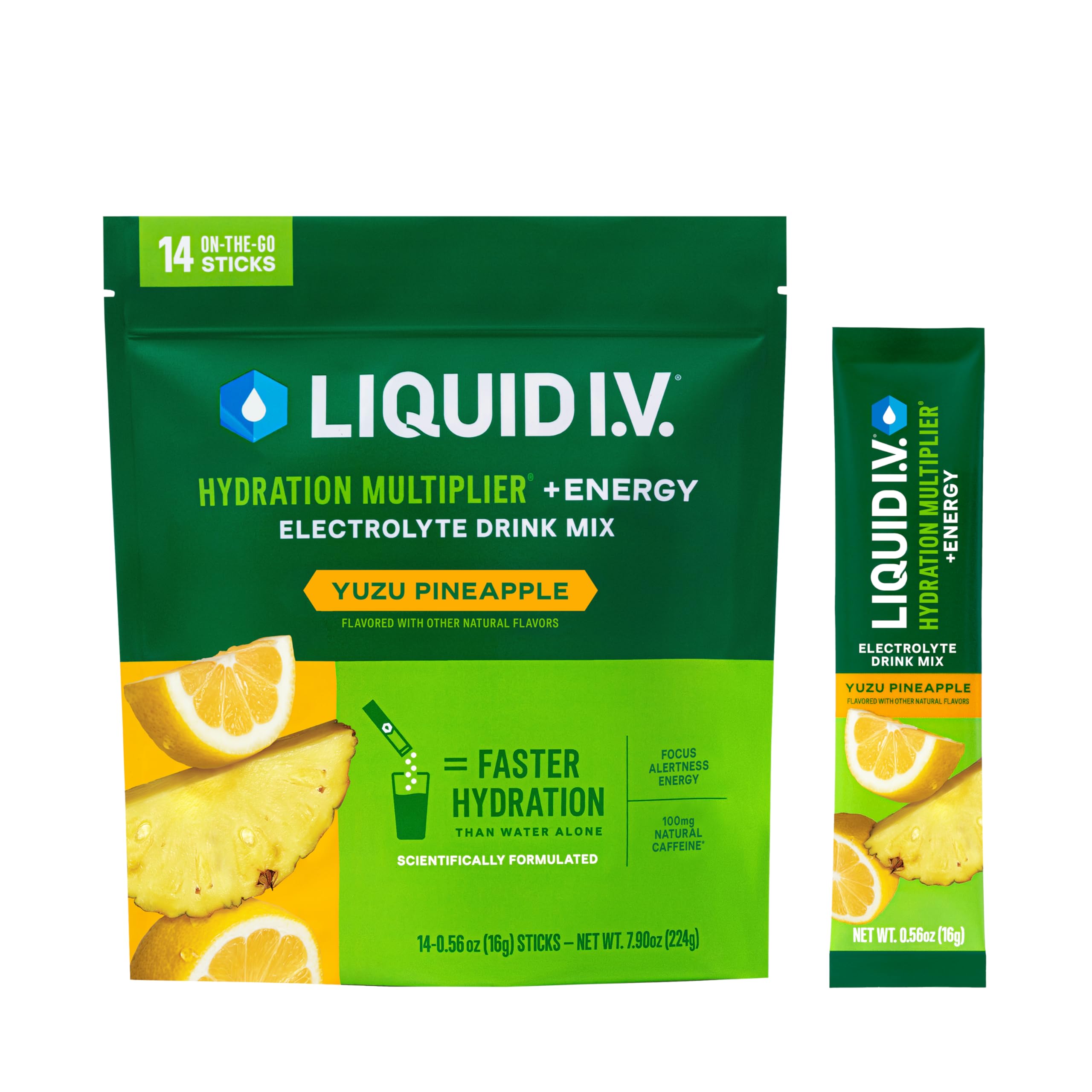 Liquid I.V. Hydration Multiplier Energy goût yuzu-ananas, hydratation et énergie