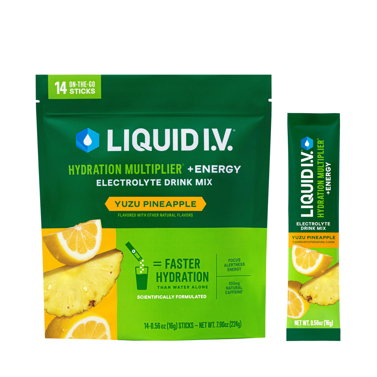 Liquid I.V. Hydration Multiplier Energy goût yuzu-ananas, hydratation et énergie