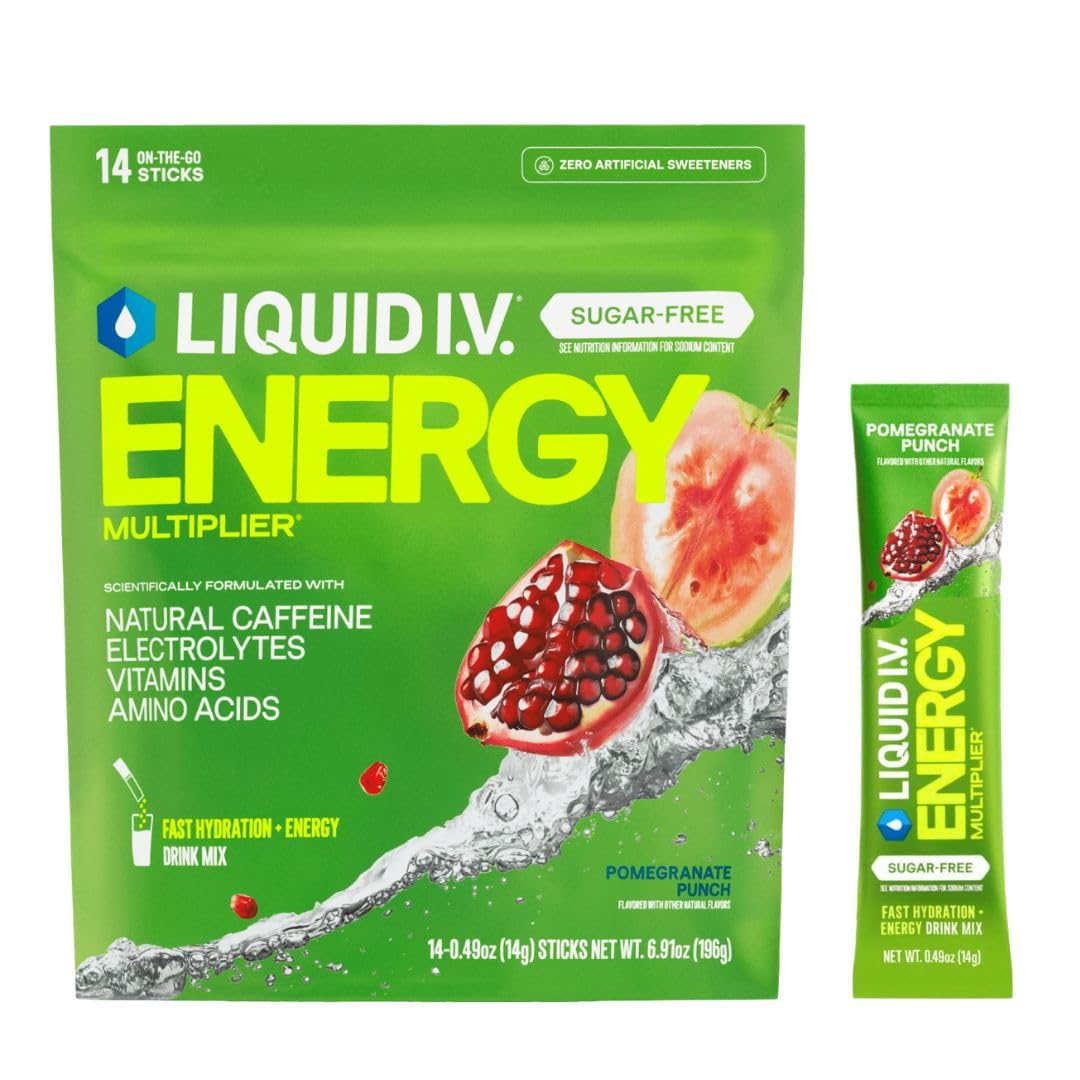 Liquid I.V. Hydration Multiplier sans sucre grenade bouteille: hydratation rapide en déplacement