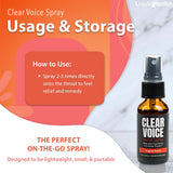 Clear Voice – apaisement immédiat de la gorge pendant les répétitions et performances.