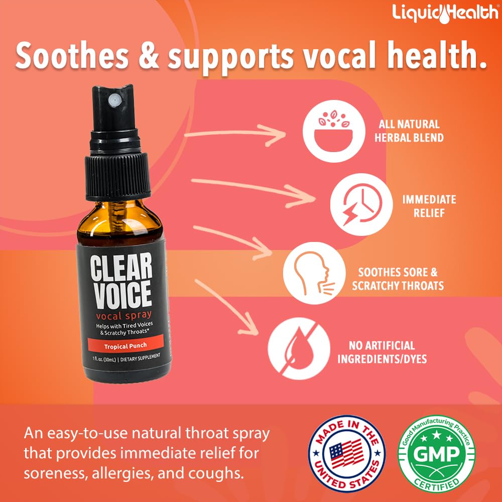 Clear Voice – application arrière-gorge pour apaiser l'irritation et préparer le chant.