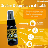 LIQUIDHEALTH Clear Voice application buccale pour usage rapide avant chant