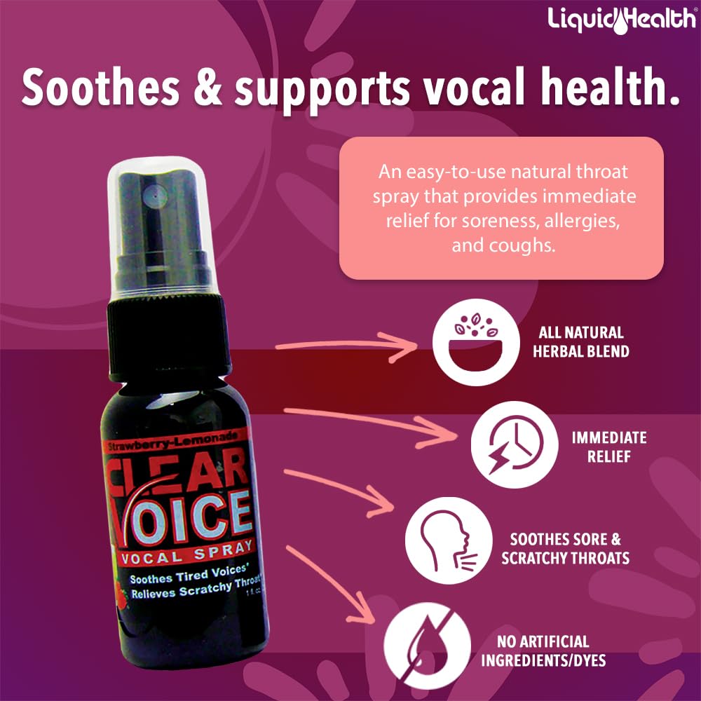 LIQUIDHEALTH Clear Voice: ingrédients à base d’herbes pour la gorge