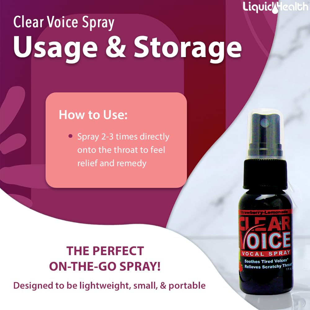 LIQUIDHEALTH Clear Voice: mode d’emploi simple pour vaporiser avant ou après chanter